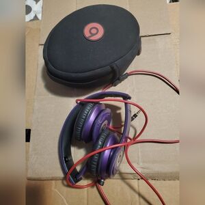 Beats Purple and Black Headphones with Case